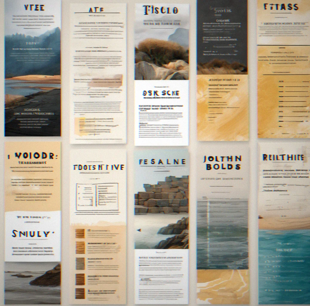 Typography system showing headline and body font scales with line-height specifications