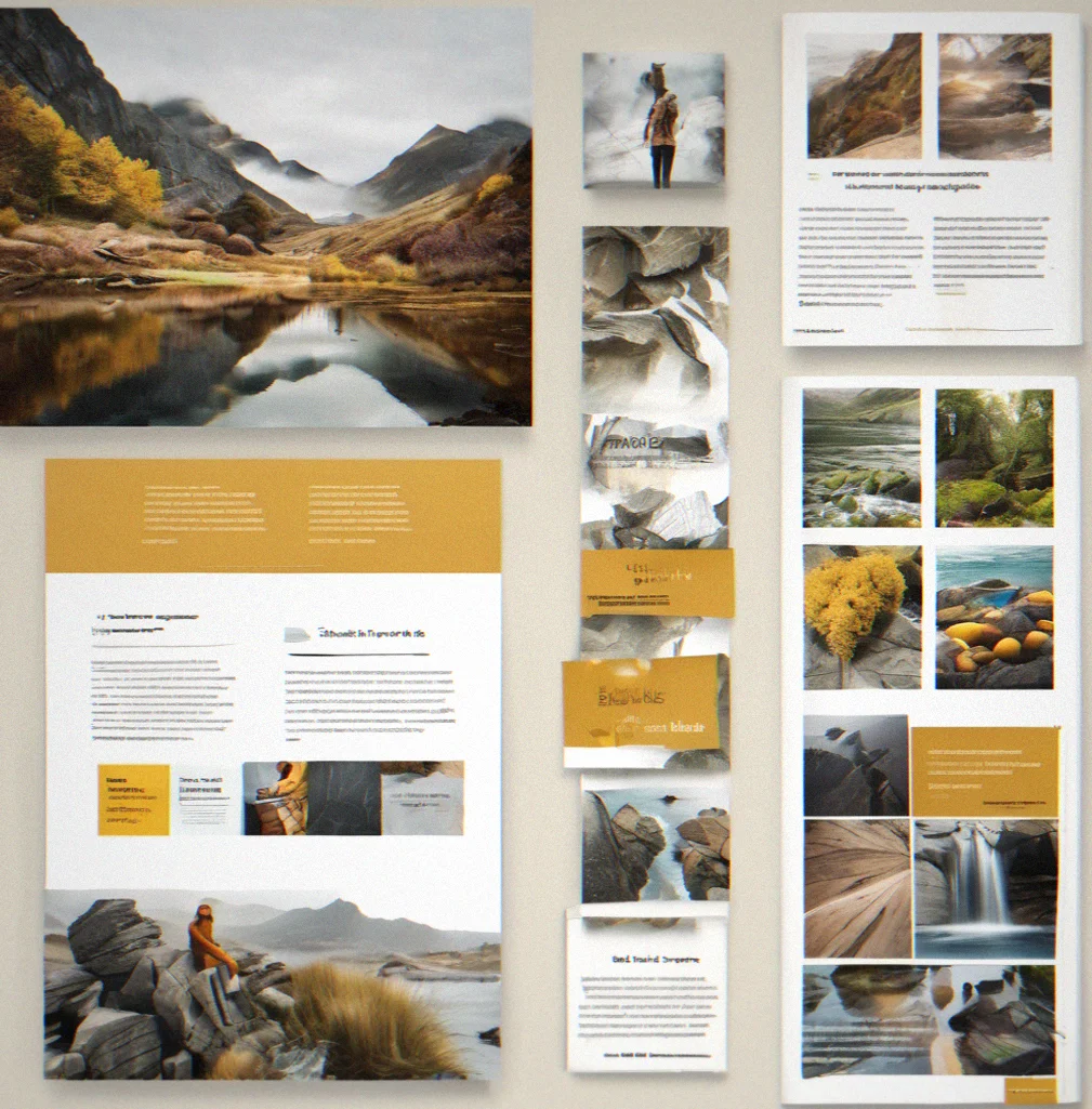Campaign framework showing how visual hierarchy, coolors and type scale work across email and social