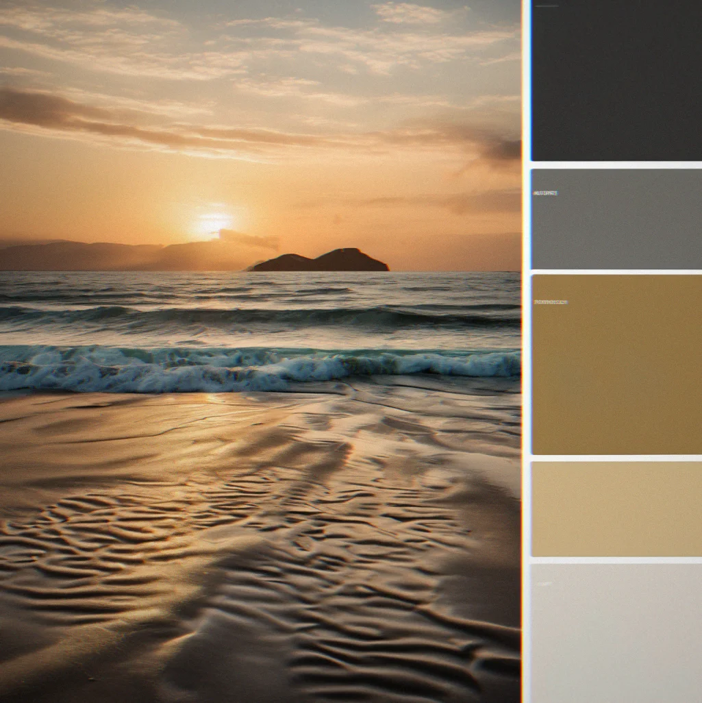 Color palette with primary, secondary and accent options, contrast checks and how it looks in dark mode
