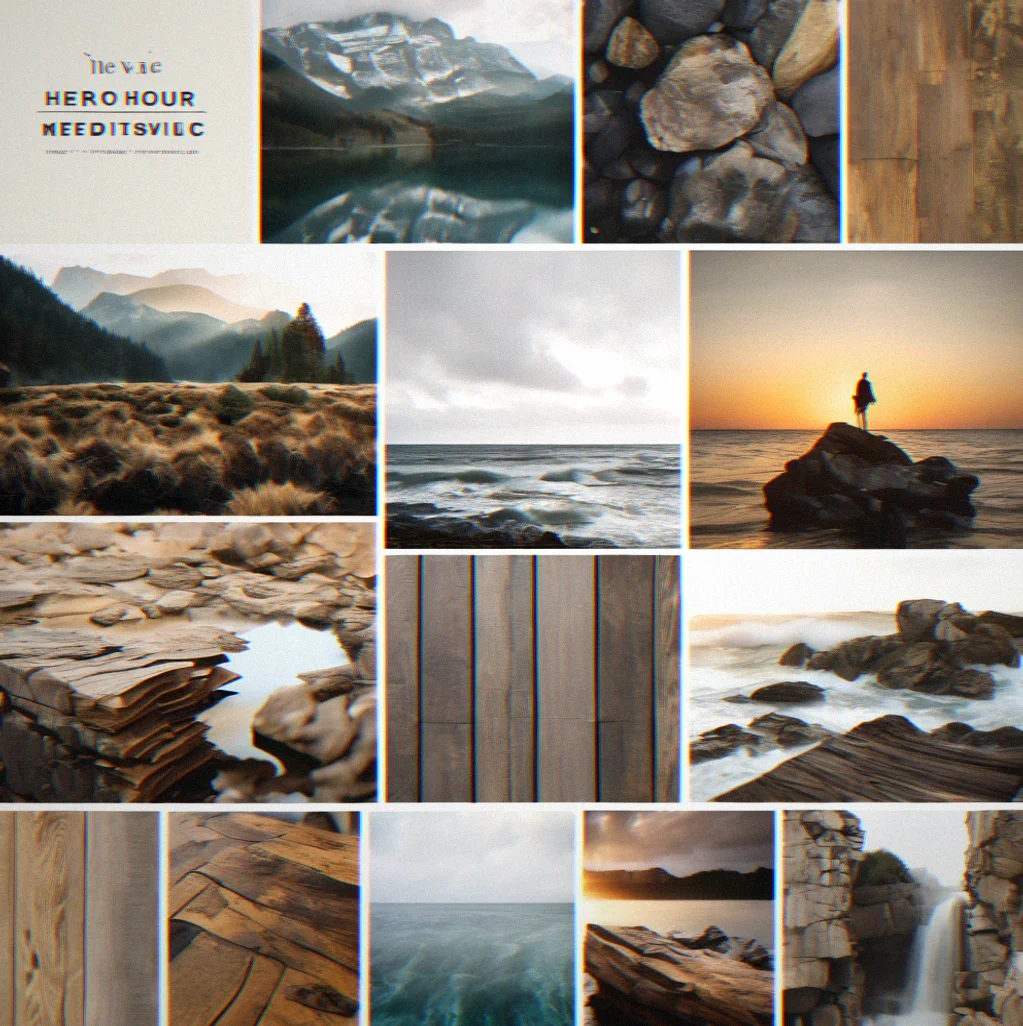 Mood board pulling together visual references, type choices, and the story we're trying to tell with the brand