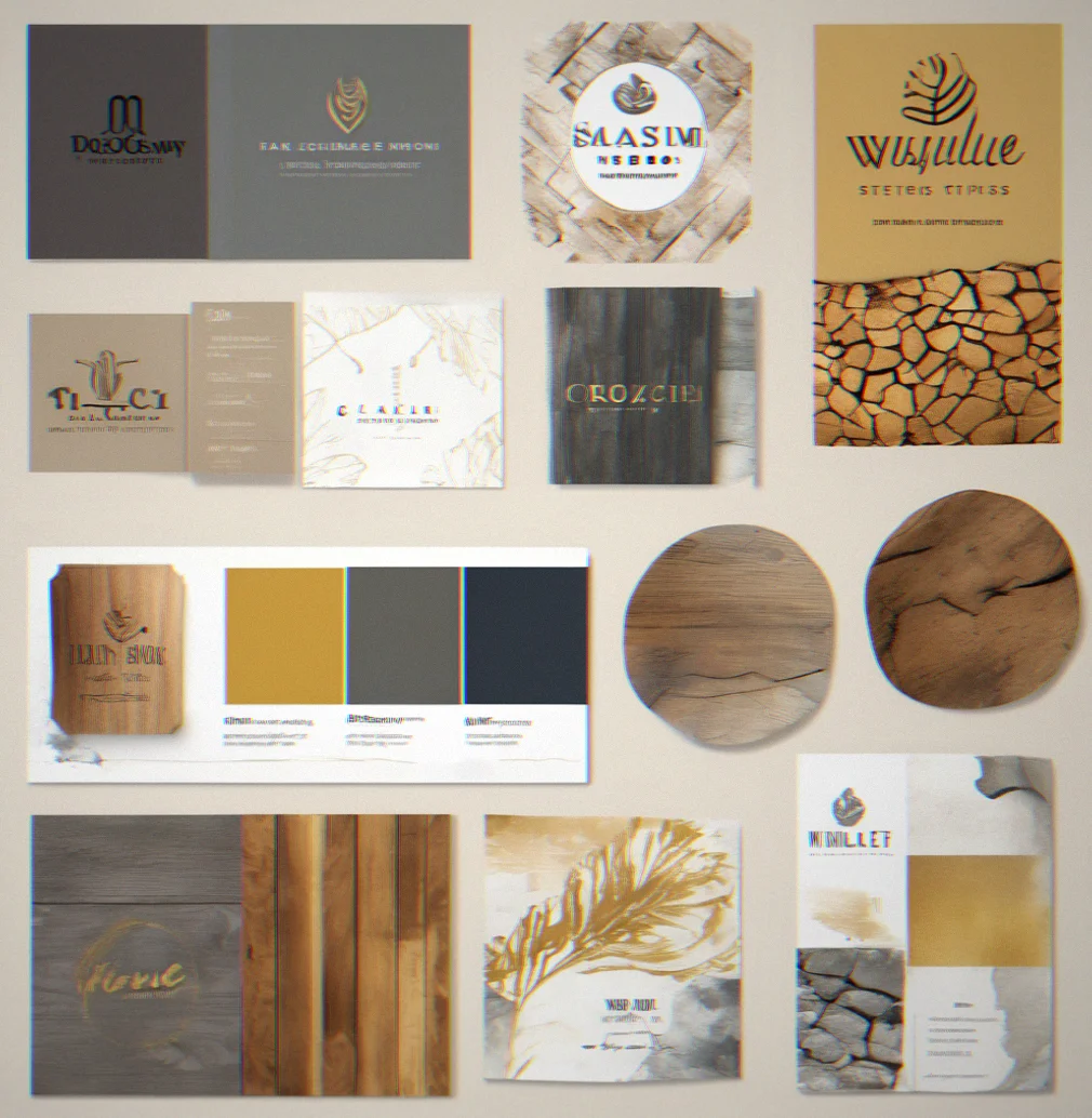 Brand identity system showing logo, typography, and visual elements across different applications